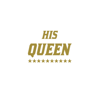 His Queen model negru pe tricou