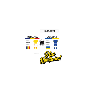ROU-UKR euro 2024 calendar model negru pe tricou