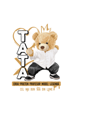 Tati Teddy model alb pe tricou