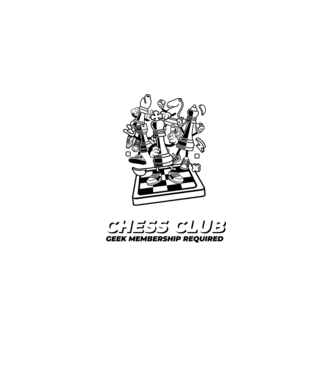 chess club model albastru jeanși pe tricou
