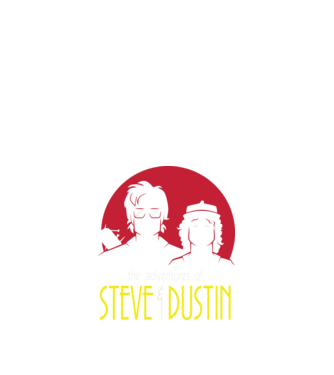 steve and dustin model negru pe tricou