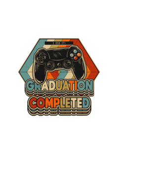Graduatuion completed retro model alb pe tricou