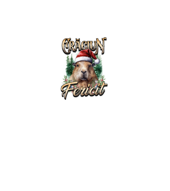 Capybara christmas model turcoaz pe tricou