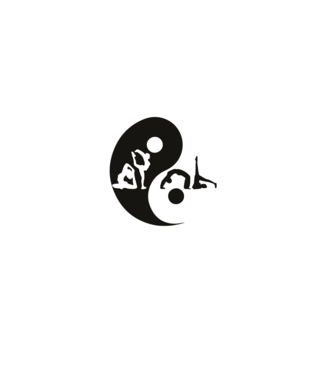 Yoga yin-yang model negru pe tricou