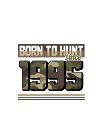 Born to hunt since 1995 model negru pe tricou