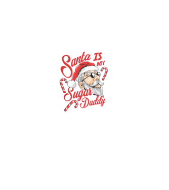 Santa is my sugar daddy model negru pe tricou