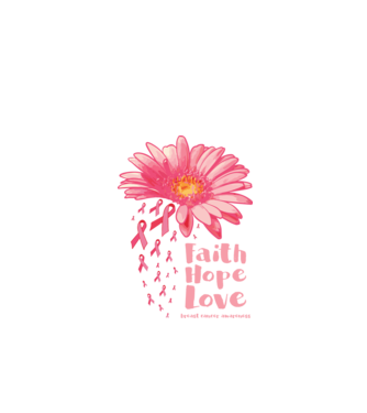 Gerbera faith hope love model negru pe tricou