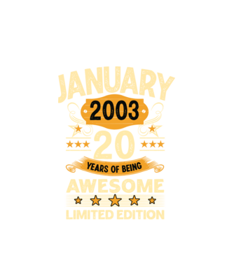 January 2003 20 years of being limited edition model alb pe tricou