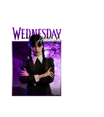 Wednesday Addams model alb pe tricou