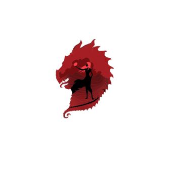The Dragon model alb pe tricou