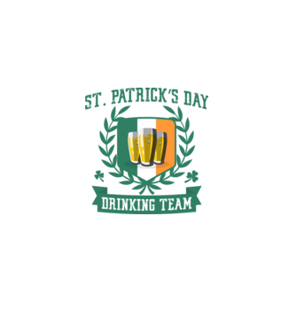 St Patrick Drinking team model alb pe tricou