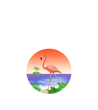 Flamingo model alb pe tricou