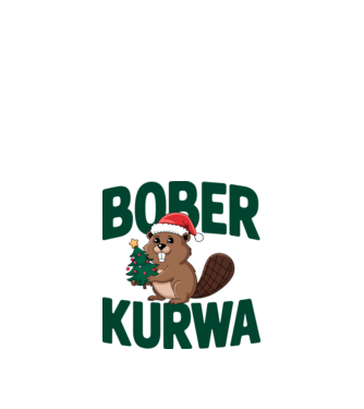Bober kurwa xmas model alb pe tricou