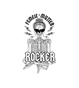 femeie - mutter - rocker model alb pe tricou