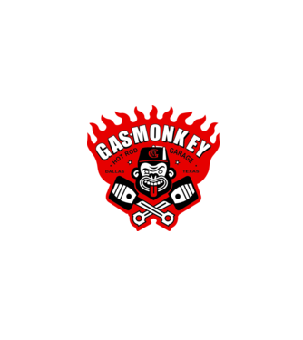 Gas Monkey model alb pe tricou