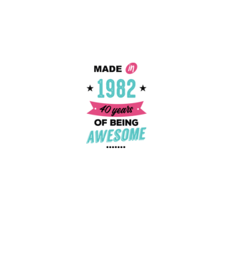 MADE in 1982 model alb pe tricou