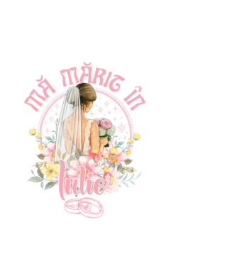 mă mărit - în iulie model alb pe tricou