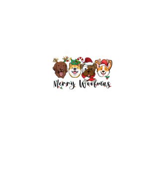 Merry woofmas 2 model alb pe tricou