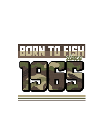 Born to fish since 1965 model negru pe tricou