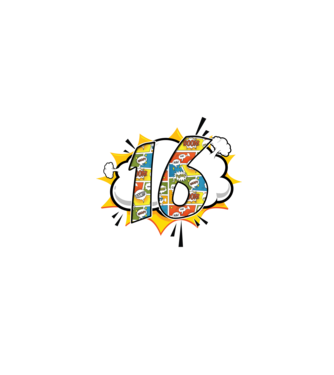 Birthday Comic Number 16 model roșu pe tricou