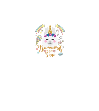 Llamacorns are born in June model alb pe tricou