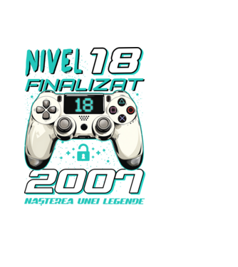 Nivel finalizat 18 2007 model negru pe tricou