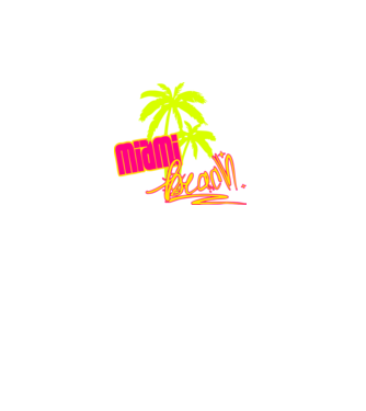 Miami beach model gri închis pe tricou