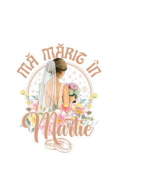 mă mărit - în martie model alb pe tricou