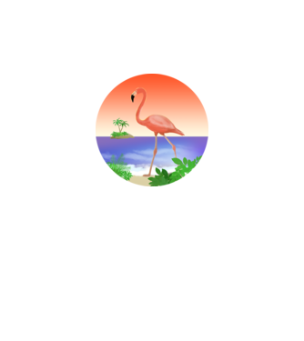 Flamingo model alb pe tricou
