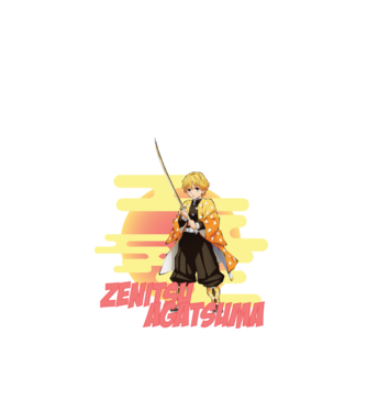 Demon Slayer  Zenitsu model alb pe tricou