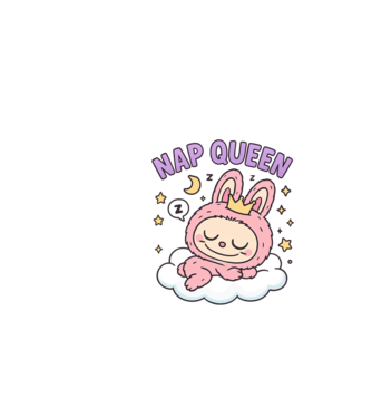 Nap Queen model alb pe tricou