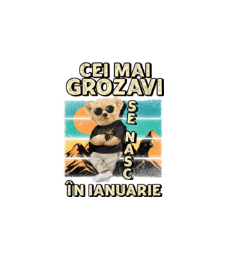 RETRO teddy IANUARIE model alb pe tricou