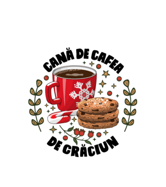 Cană de cafea de Crăciun model alb pe tricou
