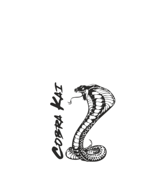 cobra kai black model alb pe tricou