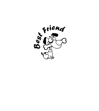Best Friends model gri/negru pe tricou