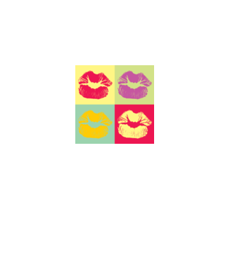 Pop Art Kiss model gri pe tricou