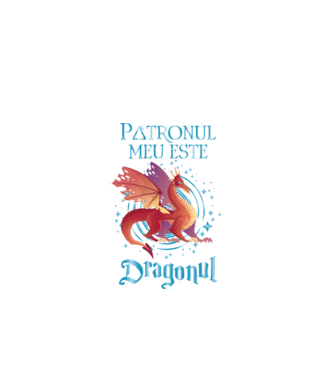 Patronul meu este DRAGONUL model negru pe tricou