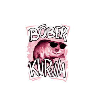 Bóber wtf model alb pe tricou