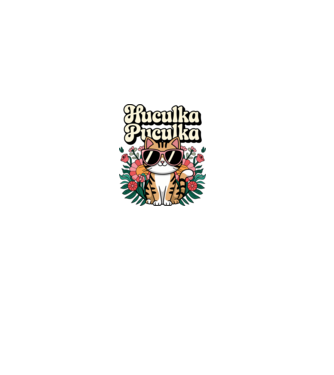 Huculka Puculka pisică 3 model alb pe tricou