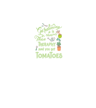 Gardening is cheaper than theraphy model negru pe tricou