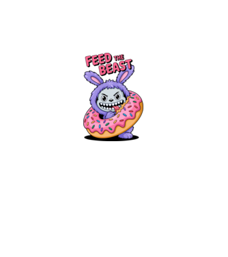 Feed the beast model alb pe tricou