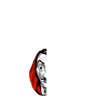 classic logo money heist model negru pe tricou