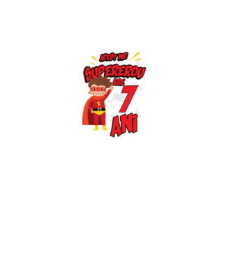 Acest mic supererou are 7 ani model turcoaz pe tricou