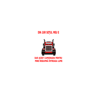 Pentru lumea din jur soțul meu e doar un camionagiu, dar acest camionagiu pentru mine înseamnă întreaga lume model negru pe tricou