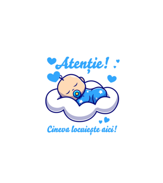 Atenție! Cineva locuiește aici! model alb pe tricou