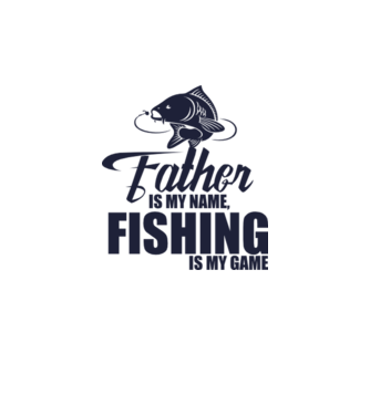 Father is my name, fishing is my game model alb pe tricou
