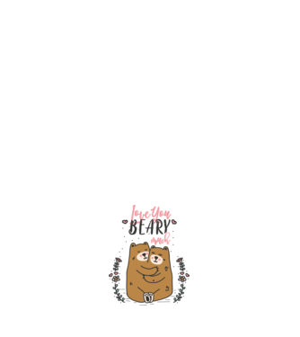 LoveU BEARY much model negru pe tricou
