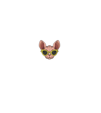 cool cats have no hair model negru pe tricou