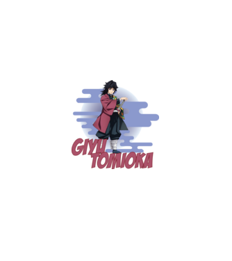 Demon Slayer Giyu model roz deschis pe tricou