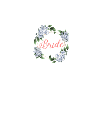 BRIDE blue floral model alb pe tricou